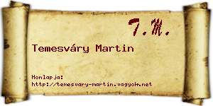 Temesváry Martin névjegykártya